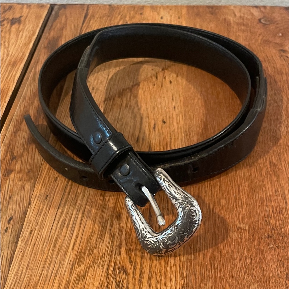 Resistol Black Genuine Leather Western Belt – Size 42